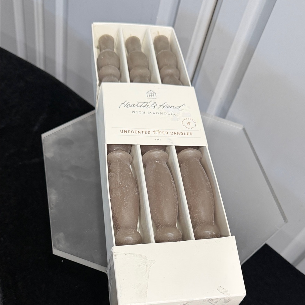 Hearth & Hand w/Magnolia Brown Spindle Taper Candles 14” (6) set